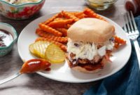 Easy 4 Ingredient Instant Pot Slow Cooker Pulled BBQ Sandwich Coleslaw Gluten Dairy Egg Free
