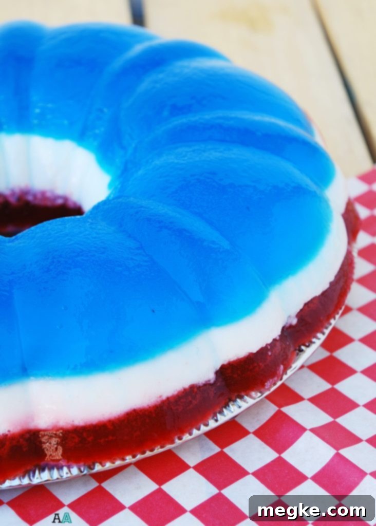 Stars and Stripes Jello Bundt Allergen Friendly 2 Allergy-Friendly 3-Layer Patriotic Jello Bundt Cake for 4th of July, Gluten-Free, Dairy-Free, Egg-Free, Peanut-Free, Tree Nut-Free Recipe by AllergyAwesomeness.com