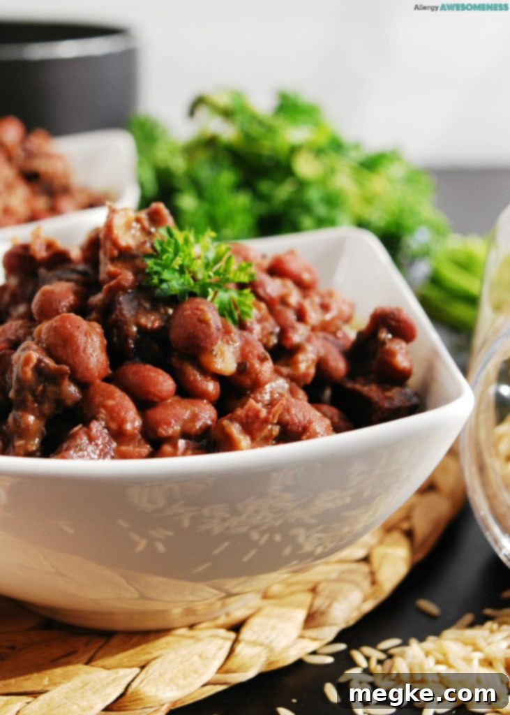 Allergy-friendly Red Beans and Rice, free from top 8 allergens