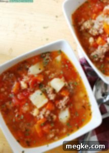 Gluten & Dairy Free Potato & Sausage Soup. Dinner recipe by AllergyAwesomeness.com