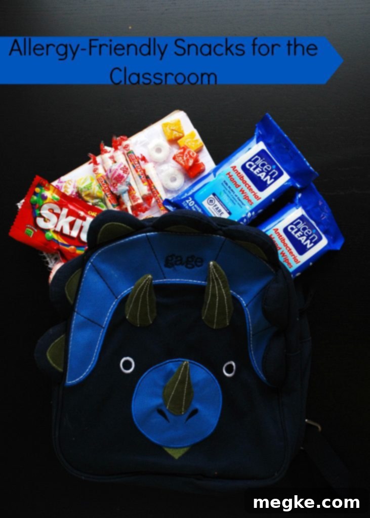 Allergy Friendly Classroom Treats to Bring to School - Backpack with snacks