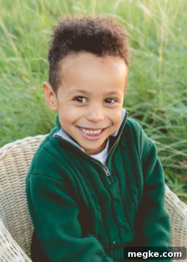 Birthday boy smiling