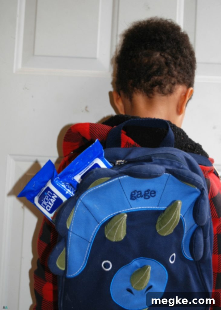 Nice N Clean Wipes for School backpack