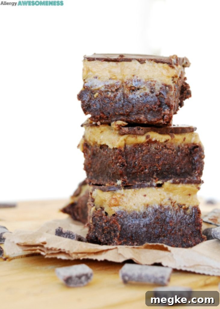 Triple-Decker SunButter Bliss Brownies 2 SunButter Triple Layer Brownies Dessert recipe by AllergyAwesomeness