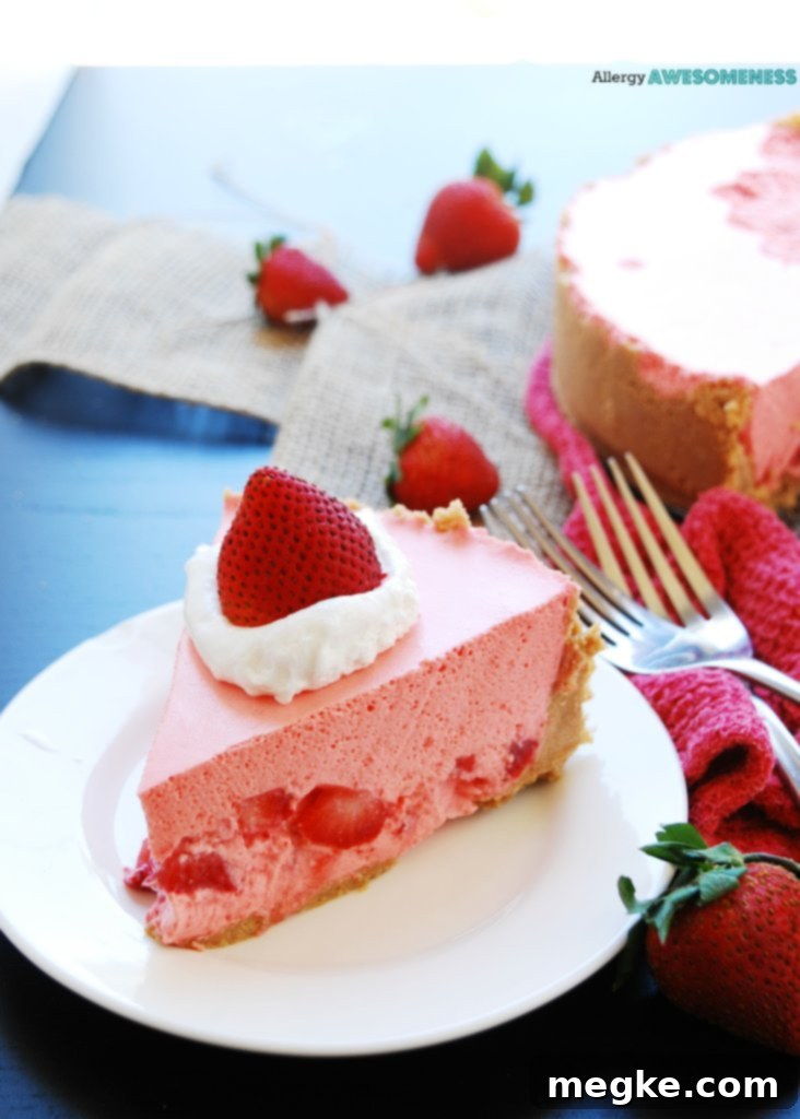 Worry-Free No-Bake Strawberry Jello Treat 3 Gluten-free No Bake Strawberry Jello Pie with a beautiful pink filling