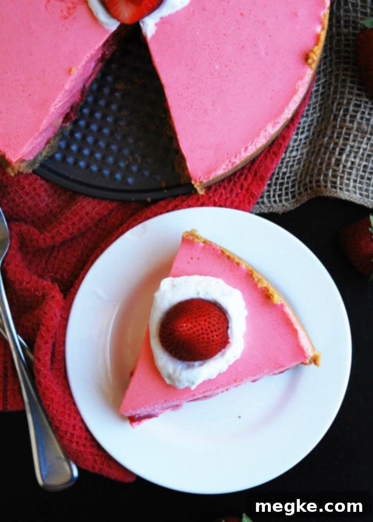 Worry-Free No-Bake Strawberry Jello Treat 4 Dairy-free No Bake Strawberry Jello Pie ready to be served