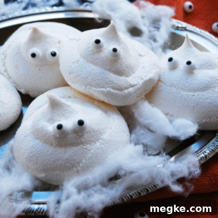Vegan Ghost Meringues Top 8 Allergen Free 7 Egg-free Ghost Meringues Recipe by AllergyAwesomeness.com - Perfect for vegan and allergy-friendly Halloween