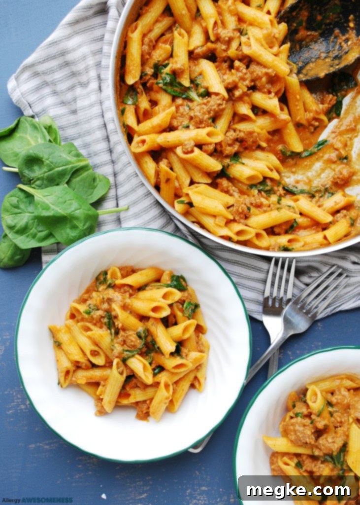 Gluten And Dairy Free Sausage And Spinach Pasta 3 dairy-free spinach and sausage pasta recipe with fresh ingredients