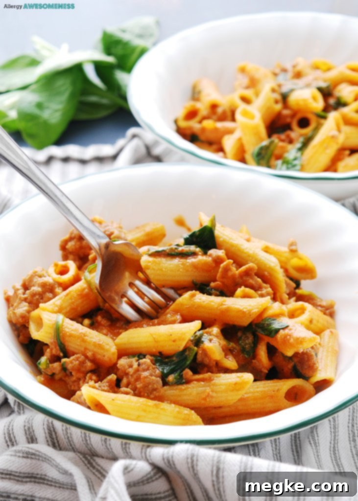 Gluten And Dairy Free Sausage And Spinach Pasta 4 the best dairy-free creamy red pasta with wilted spinach
