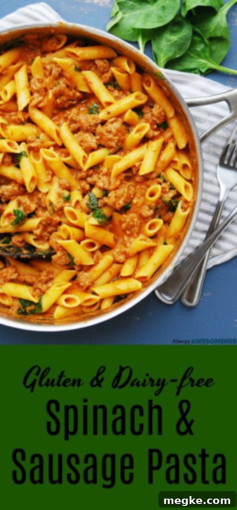 Gluten And Dairy Free Sausage And Spinach Pasta 8 gluten and dairy-free spinach and sausage pasta recipe pin