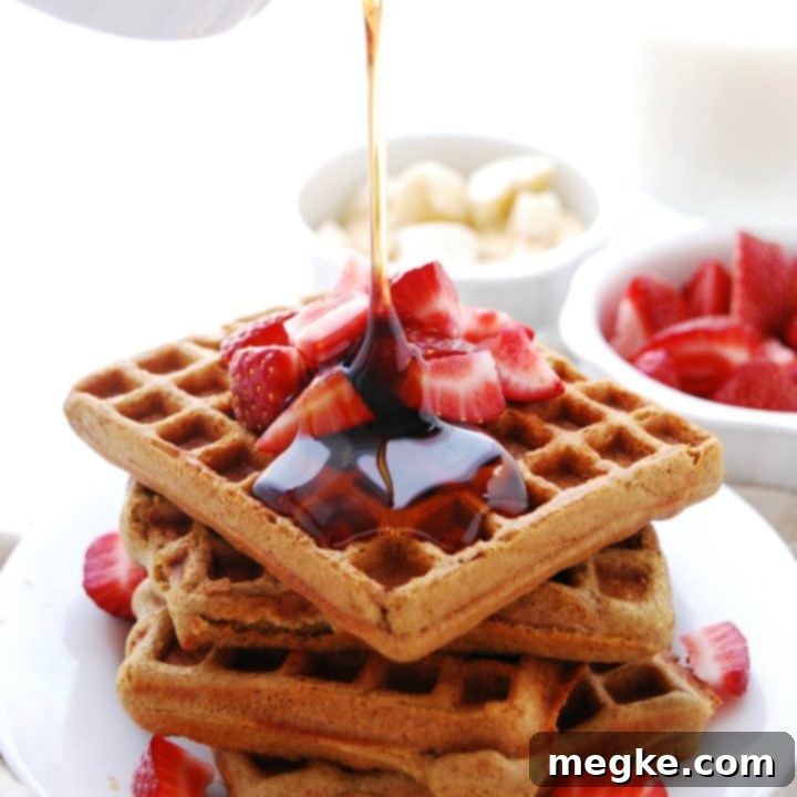 Easy Blender Buckwheat SunButter and Banana Waffles Top 8 Allergy Free and Vegan 7 SunButter gluten-free waffles