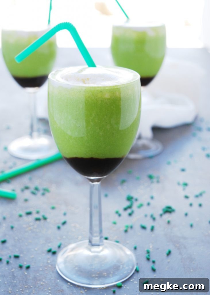 Allergy-Safe Shamrock Shake Sensation 4 A creamy, green mint shake made dairy-free and allergy-friendly, perfect for St. Patrick's Day celebrations.