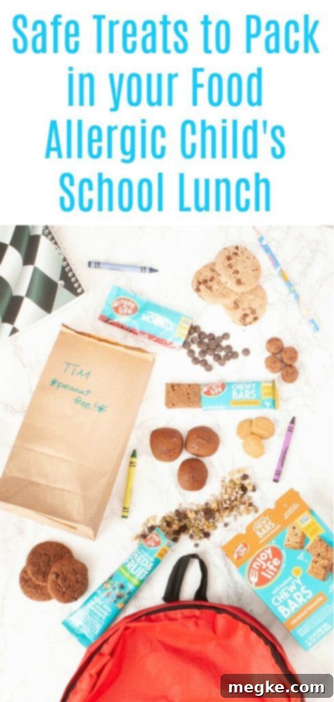 Safe treats to pack in your food allergic child's school lunch - Pinterest graphic