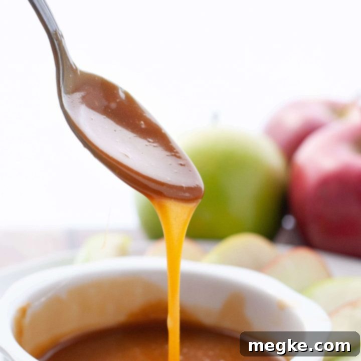 Two Ingredient Allergy Friendly Vegan Caramel Sauce 8 nut-free-dairy-free-caramel-dipping-sauce - A jar of vegan caramel sauce with apple slices