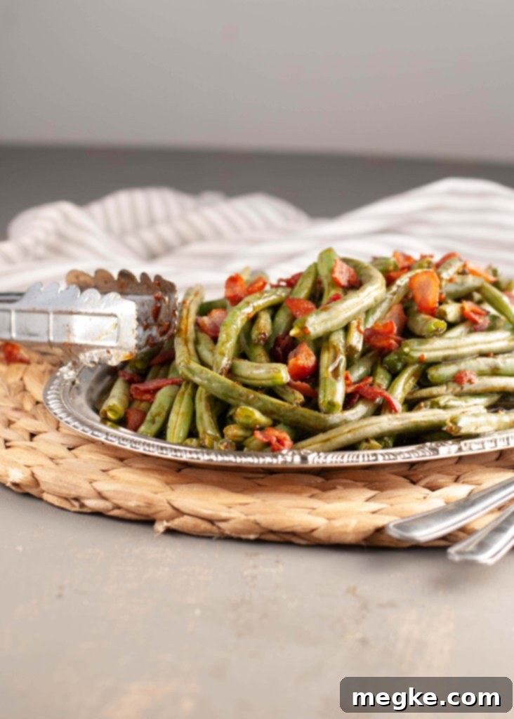 Allergy-friendly side dish: Oven Roasted Green Beans with Bacon and Brown Sugar