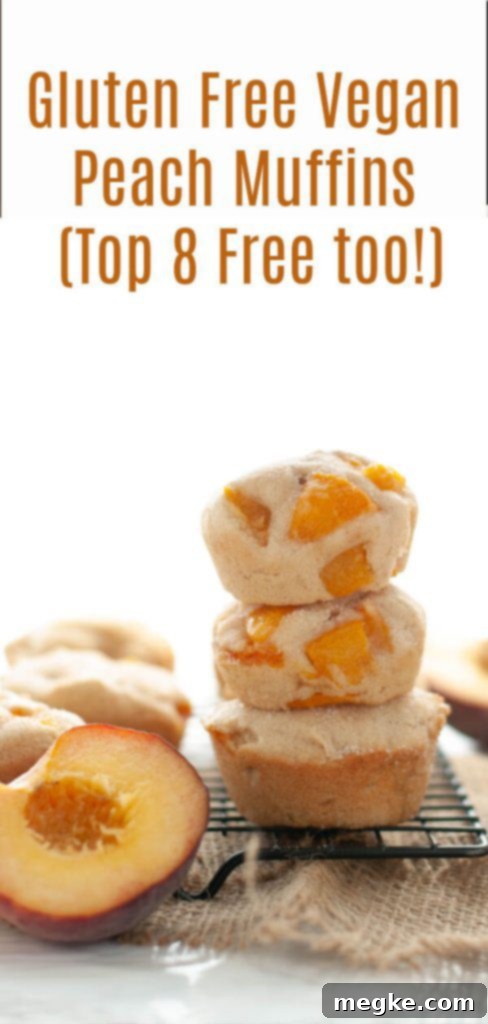 Allergy-Friendly Gluten-Free Vegan Peach Muffins 6 Gluten-Free Vegan Peach Muffin Recipe by Allergy Awesomeness - Pin to save!