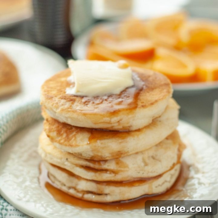 Fluffy Gluten-Free Vegan Pancakes 7 gluten-free-vegan-pancake-stack-with-butter-and-syrup-running-down