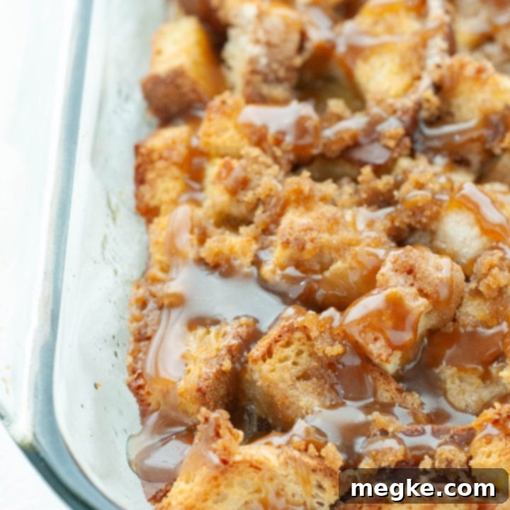 Decadent Gluten-Free Dairy-Free Bread Pudding with Caramel Sauce 7 gluten-free-dairy-free-bread-pudding-in-a-glass-13x9 close up