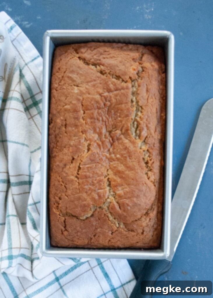 Perfect Gluten Free Banana Bread Visual Recipe 7 Freshly baked gluten-free dairy-free banana bread, ready to be enjoyed.
