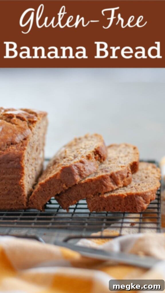 Perfect Gluten Free Banana Bread Visual Recipe 9 Pinterest pin for gluten-free banana bread recipe by Allergy Awesomeness.