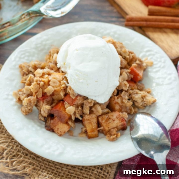 Effortless Gluten-Free Apple Crisp: Video Recipe Included 7 gluten-free-apple-crisp-topped-with-vanilla-ice-cream