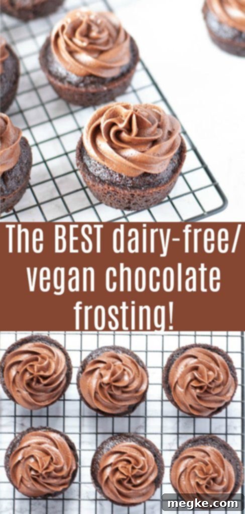 Pin this recipe for the best dairy-free vegan chocolate frosting by AllergyAwesomeness
