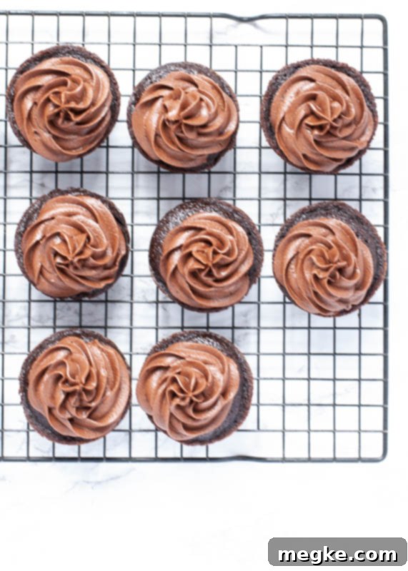 Close-up of dairy-free chocolate buttercream texture